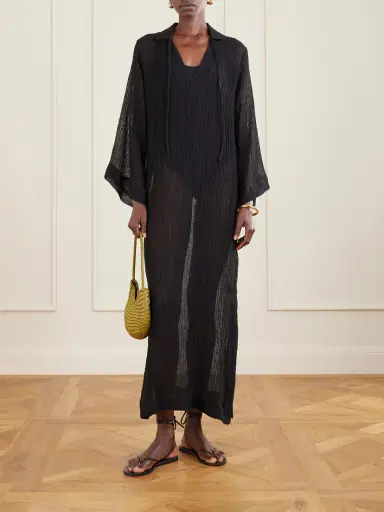 Lisa Marie Fernandez Crinkled Linen-blend Gauze Kaftan | Thumbnail 2 Lisa Marie Fernandez Crinkled Linen-blend Gauze Kaftan | Thumbnail 2