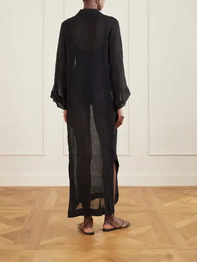 Lisa Marie Fernandez Crinkled Linen-blend Gauze Kaftan | Thumbnail 3 Lisa Marie Fernandez Crinkled Linen-blend Gauze Kaftan | Thumbnail 3