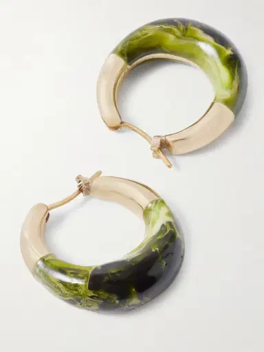 Dinosaur Designs Small Gold-tone And Resin Hoop Earrings | Thumbnail 3 Dinosaur Designs Small Gold-tone And Resin Hoop Earrings | Thumbnail 3