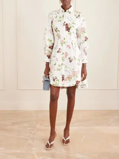 Erdem Pleated Floral-print Cotton-poplin Mini Shirt Dress | Thumbnail 2 Erdem Pleated Floral-print Cotton-poplin Mini Shirt Dress | Thumbnail 2
