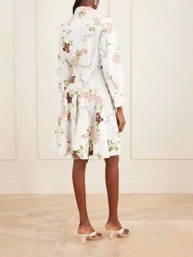 Erdem Pleated Floral-print Cotton-poplin Mini Shirt Dress | Thumbnail 3 Erdem Pleated Floral-print Cotton-poplin Mini Shirt Dress | Thumbnail 3