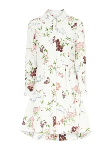 Erdem Pleated Floral-print Cotton-poplin Mini Shirt Dress | Thumbnail 1 Erdem Pleated Floral-print Cotton-poplin Mini Shirt Dress | Thumbnail 1