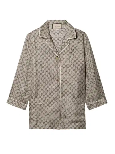 Gucci Silk-satin Jacquard Shirt | Thumbnail 1 Gucci Silk-satin Jacquard Shirt | Thumbnail 1