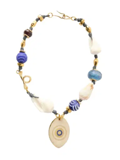 TOHUM Evil Eye Gold-plated, Seashell And Ceramic Necklace | Thumbnail 1 TOHUM Evil Eye Gold-plated, Seashell And Ceramic Necklace | Thumbnail 1