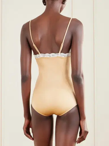 Chloé Bow-detailed Lace-trimmed Stretch-jersey Bodysuit | Thumbnail 4 Chloé Bow-detailed Lace-trimmed Stretch-jersey Bodysuit | Thumbnail 4