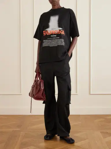 Balenciaga Printed Cotton-blend T-shirt | Thumbnail 2 Balenciaga Printed Cotton-blend T-shirt | Thumbnail 2