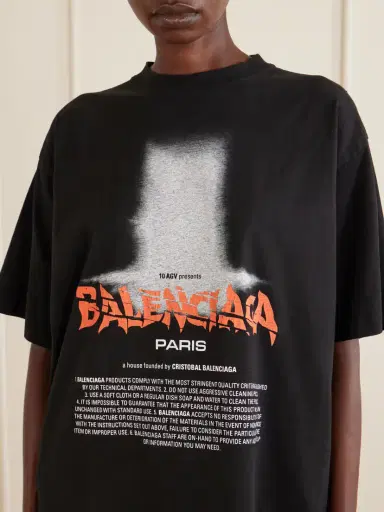 Balenciaga Printed Cotton-blend T-shirt | Thumbnail 4 Balenciaga Printed Cotton-blend T-shirt | Thumbnail 4