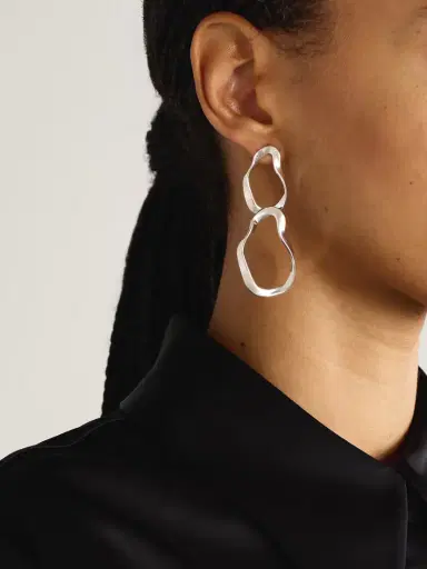 AGMES Viviane Small Recycled Sterling Silver Earrings | Thumbnail 2 AGMES Viviane Small Recycled Sterling Silver Earrings | Thumbnail 2