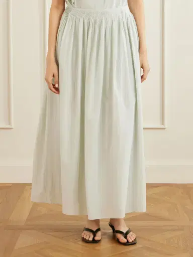 Loulou de Saison Naya Gathered Cotton And Silk-blend Maxi Skirt | Thumbnail 3 Loulou de Saison Naya Gathered Cotton And Silk-blend Maxi Skirt | Thumbnail 3