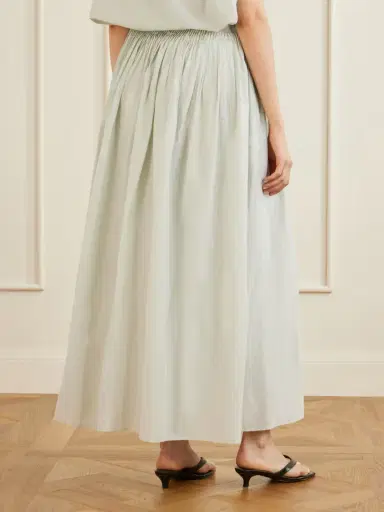 Loulou de Saison Naya Gathered Cotton And Silk-blend Maxi Skirt | Thumbnail 4 Loulou de Saison Naya Gathered Cotton And Silk-blend Maxi Skirt | Thumbnail 4