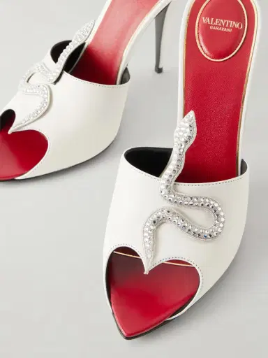Valentino Garavani Coeur Vipère 105 Crystal-embellished Leather Mules | Thumbnail 5 Valentino Garavani Coeur Vipère 105 Crystal-embellished Leather Mules | Thumbnail 5