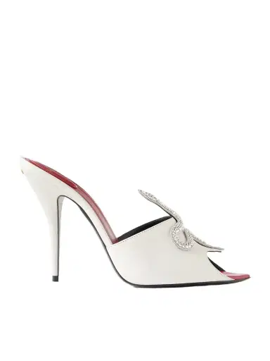 Valentino Garavani Coeur Vipère 105 Crystal-embellished Leather Mules | Thumbnail 1 Valentino Garavani Coeur Vipère 105 Crystal-embellished Leather Mules | Thumbnail 1