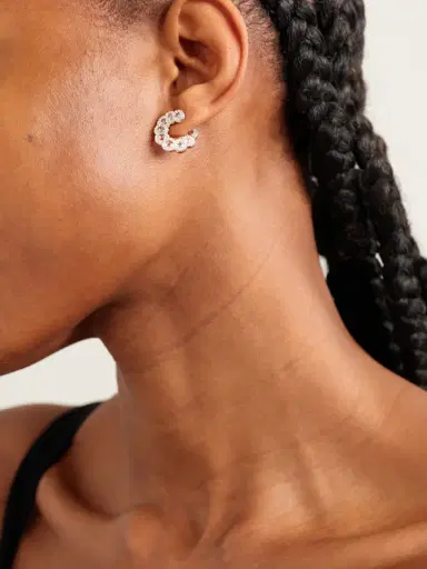 David Morris 18-karat White Gold Diamond Hoop Earrings | Thumbnail 2 David Morris 18-karat White Gold Diamond Hoop Earrings | Thumbnail 2