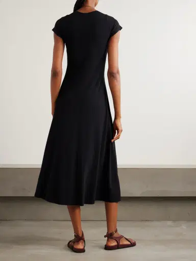 Another Tomorrow Fitted Tee Organic Cotton And Tencel Lyocell-blend Jersey Midi Dress | Thumbnail 3 Another Tomorrow Fitted Tee Organic Cotton And Tencel Lyocell-blend Jersey Midi Dress | Thumbnail 3