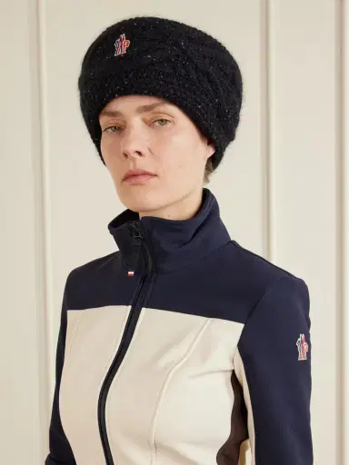 Moncler Grenoble Logo-appliquéd Knitted Wool-blend Headband | Thumbnail 2 Moncler Grenoble Logo-appliquéd Knitted Wool-blend Headband | Thumbnail 2