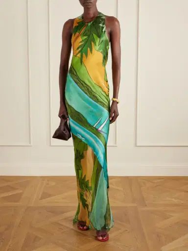Donde Esteban Magdalena Printed Silk-blend Satin Maxi Dress | Thumbnail 2 Donde Esteban Magdalena Printed Silk-blend Satin Maxi Dress | Thumbnail 2