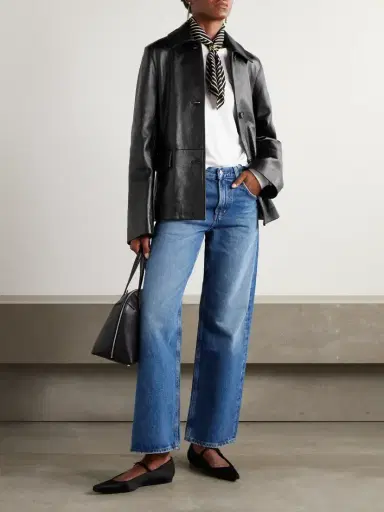 TOTEME Paneled Textured-leather Jacket | Thumbnail 2 TOTEME Paneled Textured-leather Jacket | Thumbnail 2