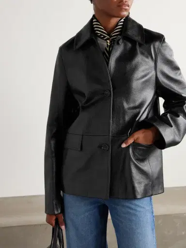 TOTEME Paneled Textured-leather Jacket | Thumbnail 3 TOTEME Paneled Textured-leather Jacket | Thumbnail 3