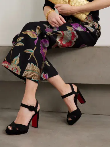 Christian Louboutin Cora 100 Suede Platform Sandals | Thumbnail 2 Christian Louboutin Cora 100 Suede Platform Sandals | Thumbnail 2
