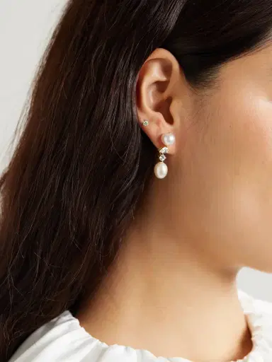 Completedworks plated, Pearl And Cubic Zirconia Earrings | Thumbnail 2 Completedworks plated, Pearl And Cubic Zirconia Earrings | Thumbnail 2