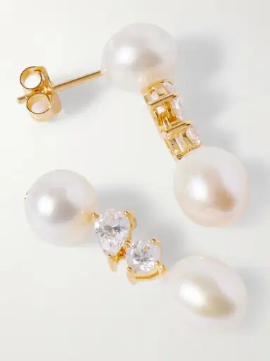 Completedworks plated, Pearl And Cubic Zirconia Earrings | Thumbnail 3 Completedworks plated, Pearl And Cubic Zirconia Earrings | Thumbnail 3