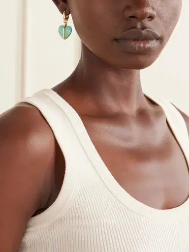 Roxanne Assoulin The Stone Mini Heart Gold-tone And Turquoise Earrings | Thumbnail 2 Roxanne Assoulin The Stone Mini Heart Gold-tone And Turquoise Earrings | Thumbnail 2