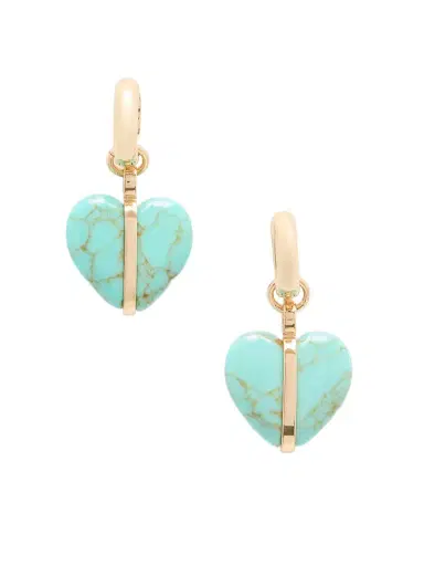 Roxanne Assoulin The Stone Mini Heart Gold-tone And Turquoise Earrings | Thumbnail 1 Roxanne Assoulin The Stone Mini Heart Gold-tone And Turquoise Earrings | Thumbnail 1