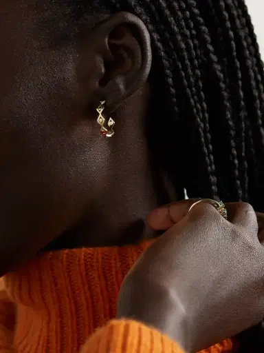 Sydney Evan Medium Evil Eye 14-karat Gold Hoop Earrings | Thumbnail 2 Sydney Evan Medium Evil Eye 14-karat Gold Hoop Earrings | Thumbnail 2