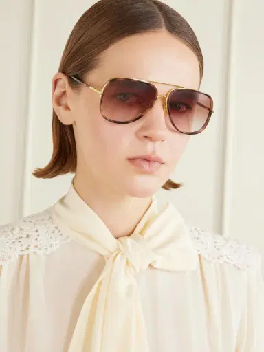 Chloé Tubolar Aviator-style Tortoiseshell Acetate Sunglasses | Thumbnail 2 Chloé Tubolar Aviator-style Tortoiseshell Acetate Sunglasses | Thumbnail 2