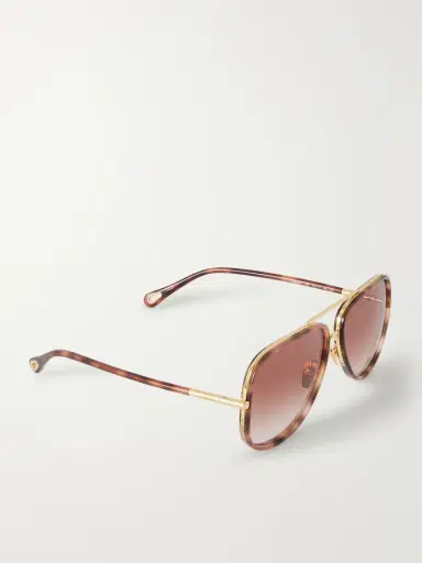 Chloé Tubolar Aviator-style Tortoiseshell Acetate Sunglasses | Thumbnail 3 Chloé Tubolar Aviator-style Tortoiseshell Acetate Sunglasses | Thumbnail 3