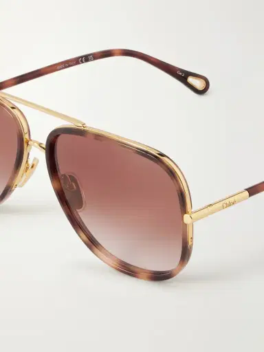 Chloé Tubolar Aviator-style Tortoiseshell Acetate Sunglasses | Thumbnail 4 Chloé Tubolar Aviator-style Tortoiseshell Acetate Sunglasses | Thumbnail 4