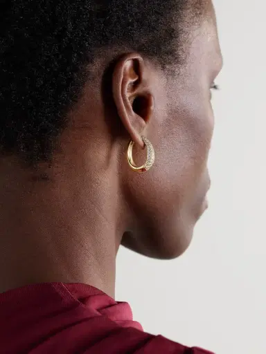 Anita Ko 18-karat Gold Diamond Hoop Earrings | Thumbnail 2 Anita Ko 18-karat Gold Diamond Hoop Earrings | Thumbnail 2