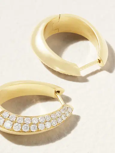 Anita Ko 18-karat Gold Diamond Hoop Earrings | Thumbnail 3 Anita Ko 18-karat Gold Diamond Hoop Earrings | Thumbnail 3
