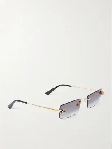 Cartier Eyewear Panthère Classic Rimless Rectangle-frame Gold-tone Sunglasses | Thumbnail 3 Cartier Eyewear Panthère Classic Rimless Rectangle-frame Gold-tone Sunglasses | Thumbnail 3