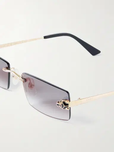 Cartier Eyewear Panthère Classic Rimless Rectangle-frame Gold-tone Sunglasses | Thumbnail 4 Cartier Eyewear Panthère Classic Rimless Rectangle-frame Gold-tone Sunglasses | Thumbnail 4