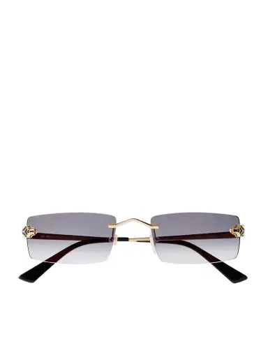 Cartier Eyewear Panthère Classic Rimless Rectangle-frame Gold-tone Sunglasses | Thumbnail 1 Cartier Eyewear Panthère Classic Rimless Rectangle-frame Gold-tone Sunglasses | Thumbnail 1