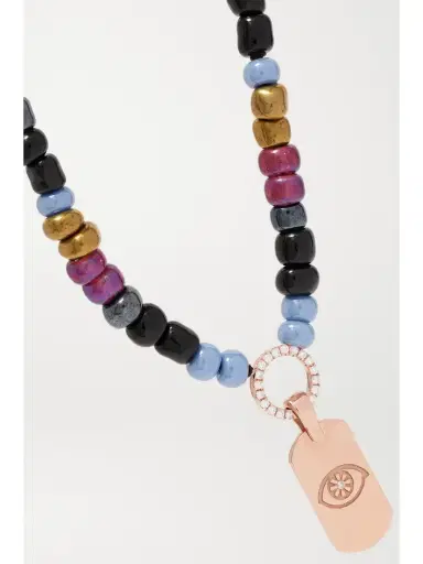 Diane Kordas Evil Eye 14-karat Rose Gold, Bead And Diamond Necklace | Thumbnail 4 Diane Kordas Evil Eye 14-karat Rose Gold, Bead And Diamond Necklace | Thumbnail 4