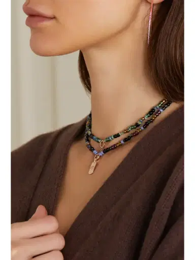Diane Kordas Evil Eye 14-karat Rose Gold, Bead And Diamond Necklace | Thumbnail 5 Diane Kordas Evil Eye 14-karat Rose Gold, Bead And Diamond Necklace | Thumbnail 5