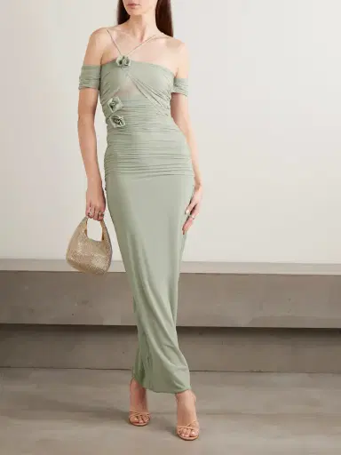 Maygel Coronel Abisso Appliquéd Cutout Stretch-jersey Halterneck Maxi Dress | Thumbnail 2 Maygel Coronel Abisso Appliquéd Cutout Stretch-jersey Halterneck Maxi Dress | Thumbnail 2