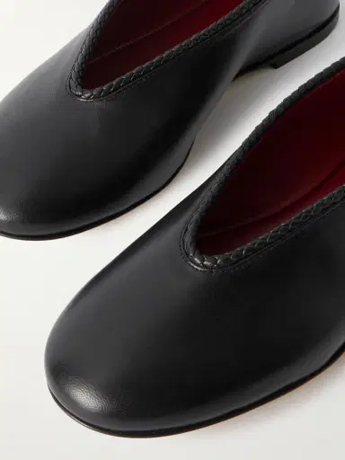 Bottega Veneta Rosa Intrecciato-trimmed Leather Ballet Flats | Thumbnail 4 Bottega Veneta Rosa Intrecciato-trimmed Leather Ballet Flats | Thumbnail 4