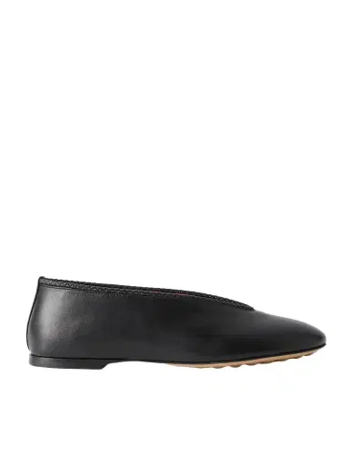 Bottega Veneta Rosa Intrecciato-trimmed Leather Ballet Flats | Thumbnail 1 Bottega Veneta Rosa Intrecciato-trimmed Leather Ballet Flats | Thumbnail 1