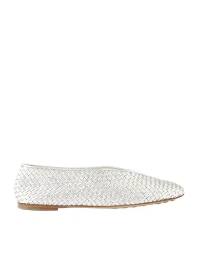 Bottega Veneta Rosa Metallic Intrecciato Leather Ballet Flats | Thumbnail 1 Bottega Veneta Rosa Metallic Intrecciato Leather Ballet Flats | Thumbnail 1