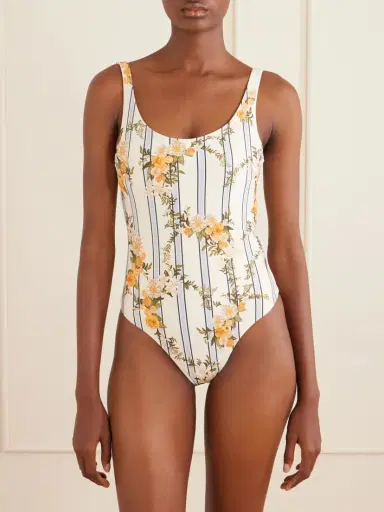 Agua by Agua Bendita Gema Valle Bead-embellished Printed Stretch Recycled Swimsuit | Thumbnail 2 Agua by Agua Bendita Gema Valle Bead-embellished Printed Stretch Recycled Swimsuit | Thumbnail 2