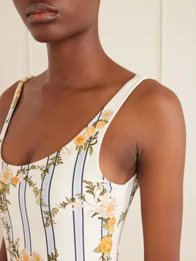 Agua by Agua Bendita Gema Valle Bead-embellished Printed Stretch Recycled Swimsuit | Thumbnail 4 Agua by Agua Bendita Gema Valle Bead-embellished Printed Stretch Recycled Swimsuit | Thumbnail 4
