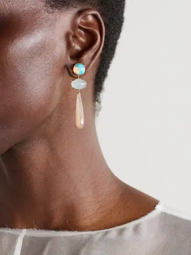 OLE LYNGGAARD COPENHAGEN Lotus 18-karat Gold Multi-stone Earrings | Thumbnail 2 OLE LYNGGAARD COPENHAGEN Lotus 18-karat Gold Multi-stone Earrings | Thumbnail 2