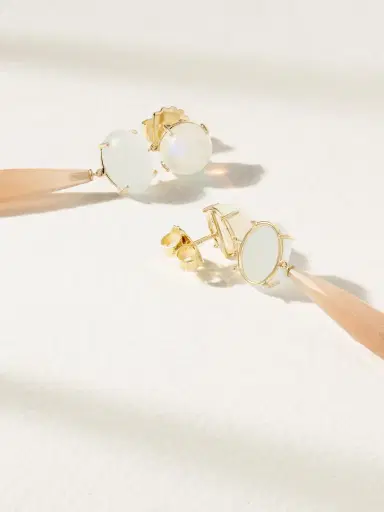 OLE LYNGGAARD COPENHAGEN Lotus 18-karat Gold Multi-stone Earrings | Thumbnail 3 OLE LYNGGAARD COPENHAGEN Lotus 18-karat Gold Multi-stone Earrings | Thumbnail 3