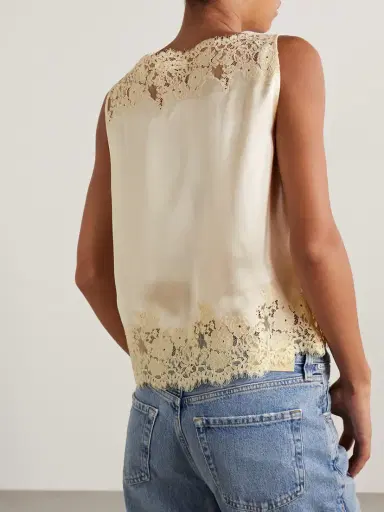 DÔEN Viviane Lace-trimmed Silk-satin Top | Thumbnail 3 DÔEN Viviane Lace-trimmed Silk-satin Top | Thumbnail 3