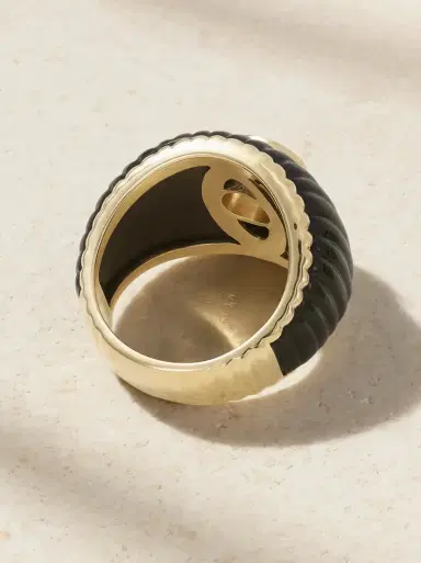 Yvonne Léon Bague 9-karat Gold, Onyx And Topaz Ring | Thumbnail 3 Yvonne Léon Bague 9-karat Gold, Onyx And Topaz Ring | Thumbnail 3