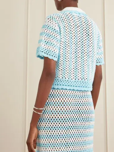 Simkhai Stanton Striped Crocheted Cotton Shirt | Thumbnail 3 Simkhai Stanton Striped Crocheted Cotton Shirt | Thumbnail 3