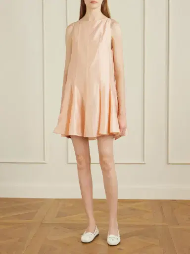Khaite Mags Paneled Satin-twill Mini Dress | Thumbnail 2 Khaite Mags Paneled Satin-twill Mini Dress | Thumbnail 2